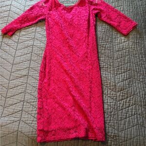 Laundry By Shelli Segal Vibrant Pink Lace Dress